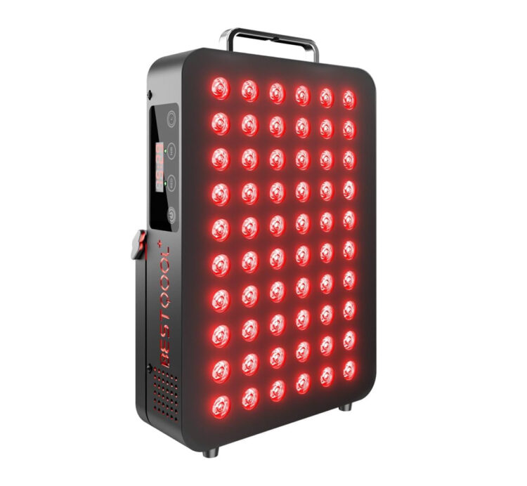 Bestqool 红光疗法,双芯片临床级 LED 设备,带近红外灯 660nm 850nm 大功率面板,非常适合身体、面部、恢复、改善睡眠、皮肤健康,105W(黑色 60)