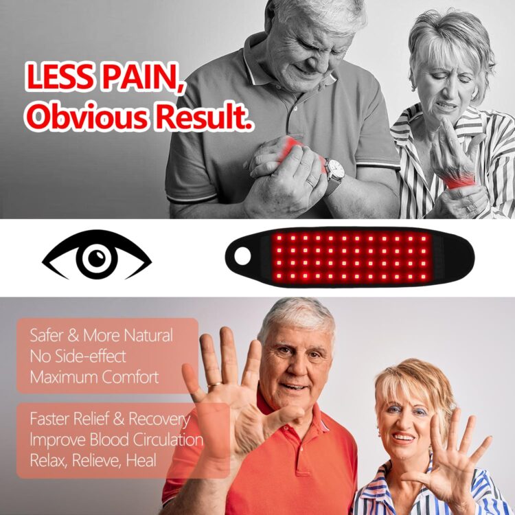 红光治疗近红外光疗包裹带适用于身体,颈部红光疗法带 48 个 LED 灯,用于手部手腕包裹,更快恢复和缓解疼痛,660nm 和 850nm - Image 5
